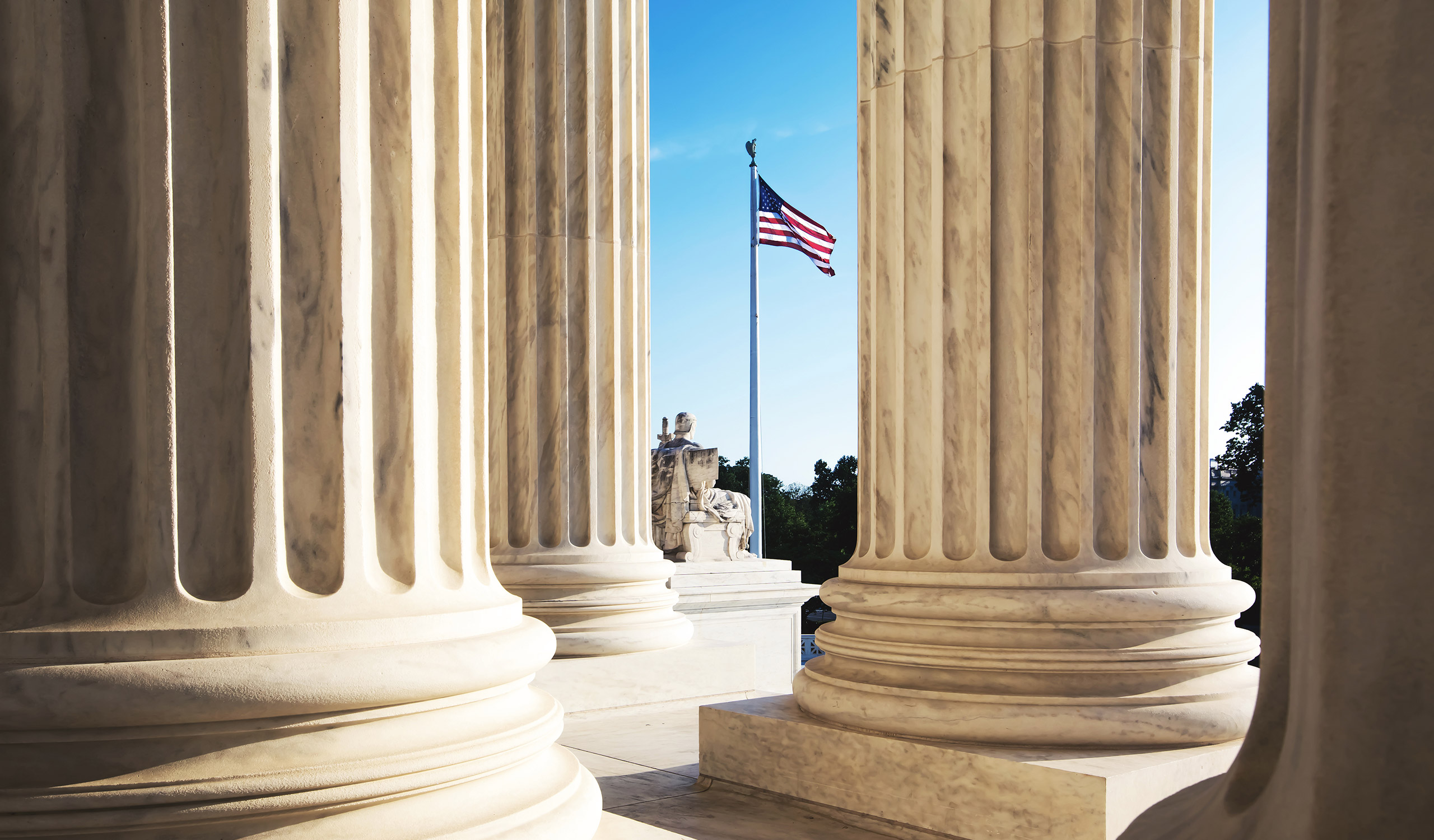 The marble columns of the Supreme Court of the United States