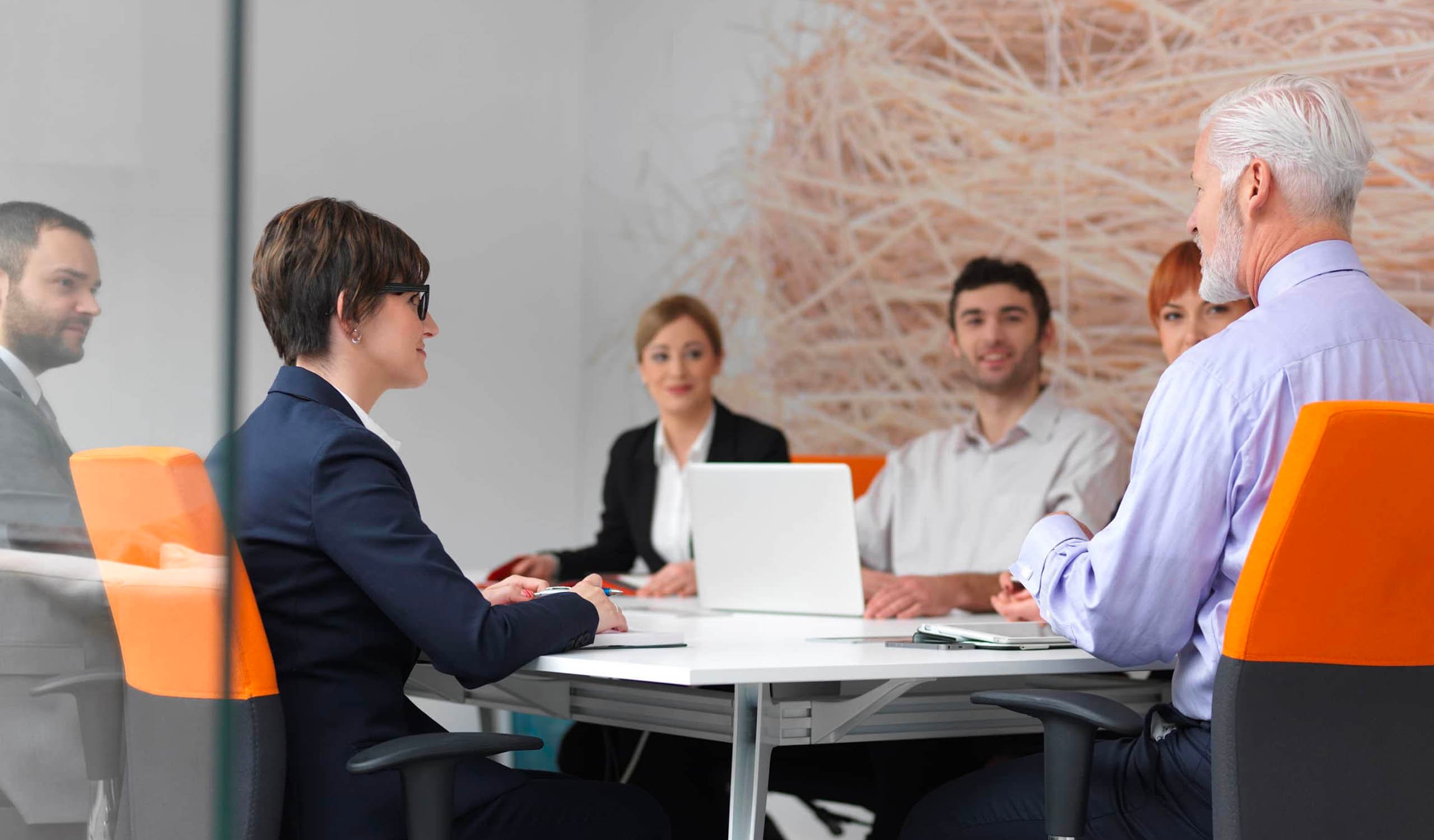 HOA board having a meeting in a conference room